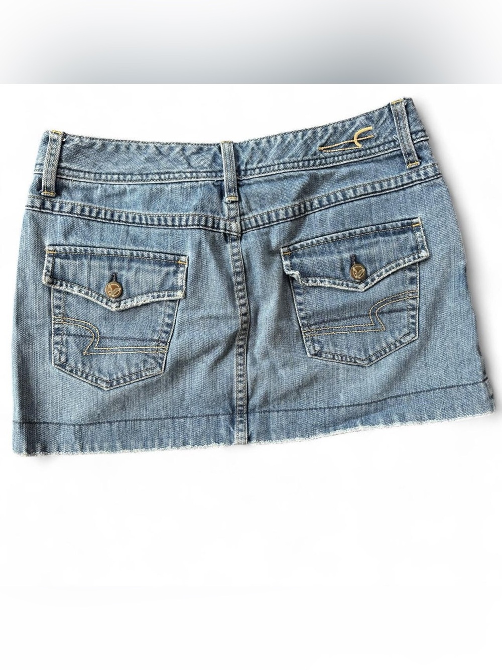 Vintage Y2K American Eagle Outfitters low rise Light Wash Denim Mini Skirt 6